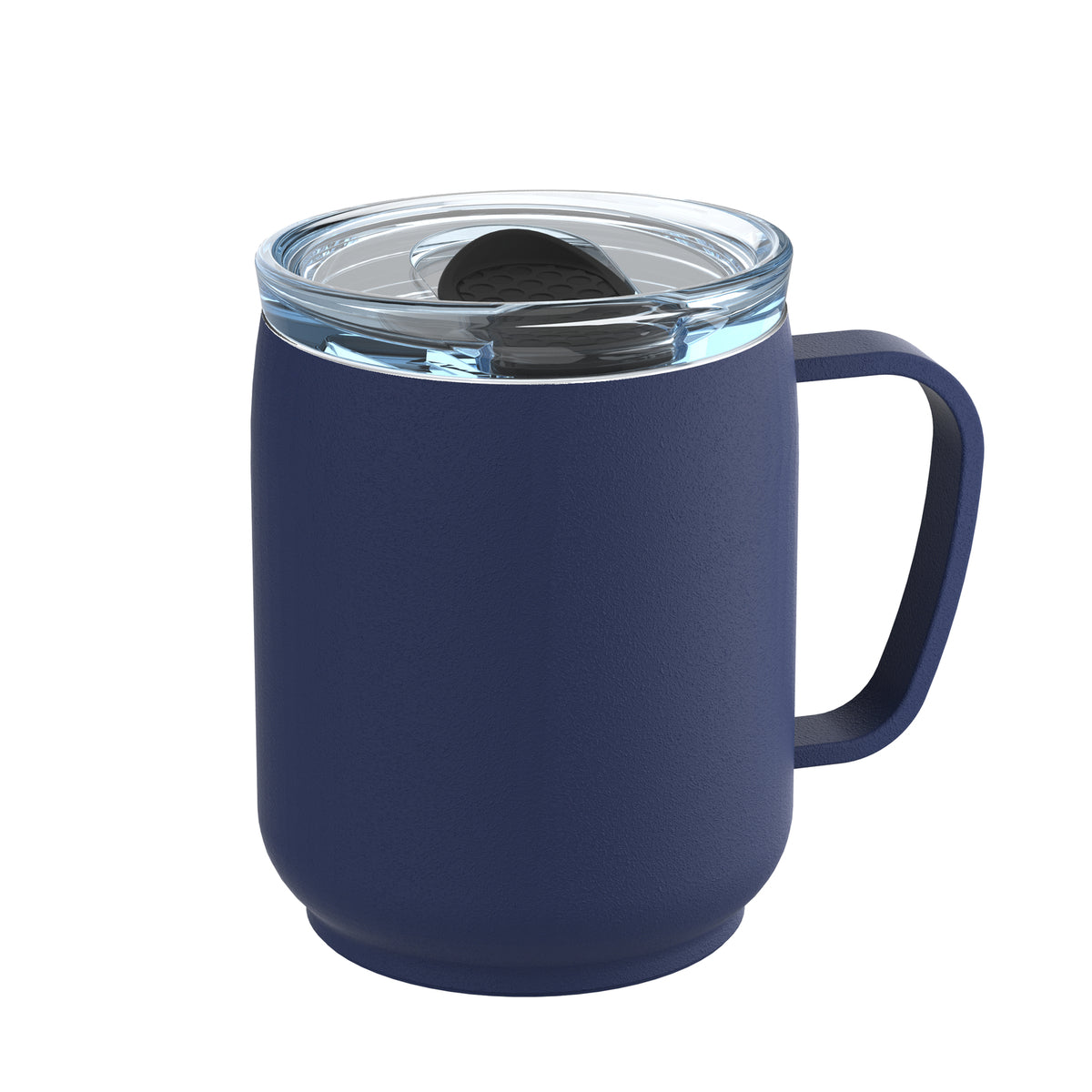 Becher: blau, Deckel: schwarz
