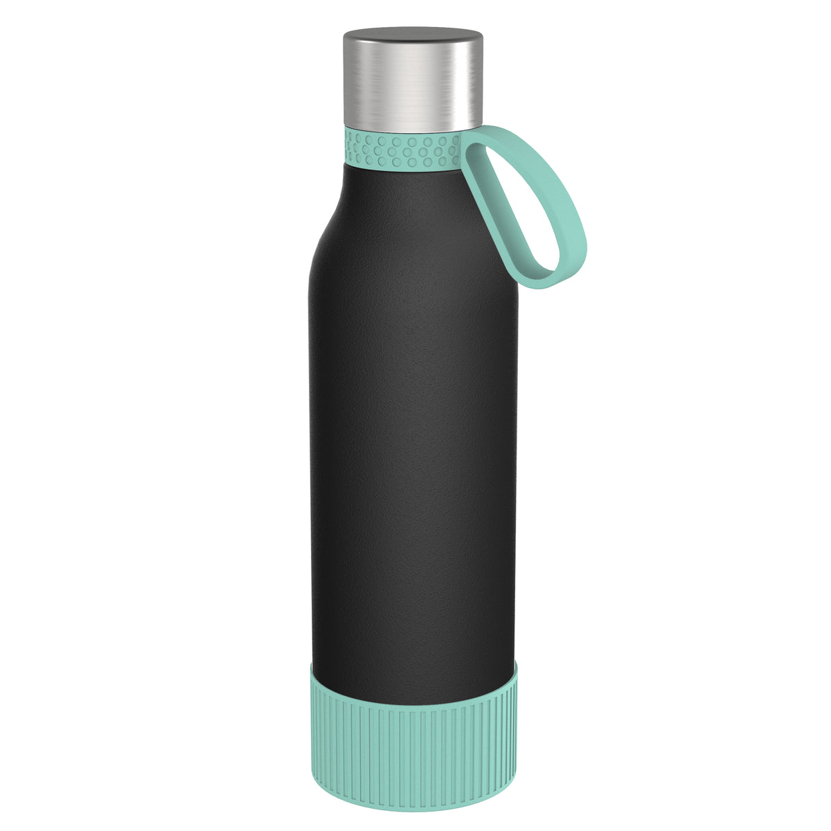 Flasche: schwarz, Ring: mint, Hülle: mint