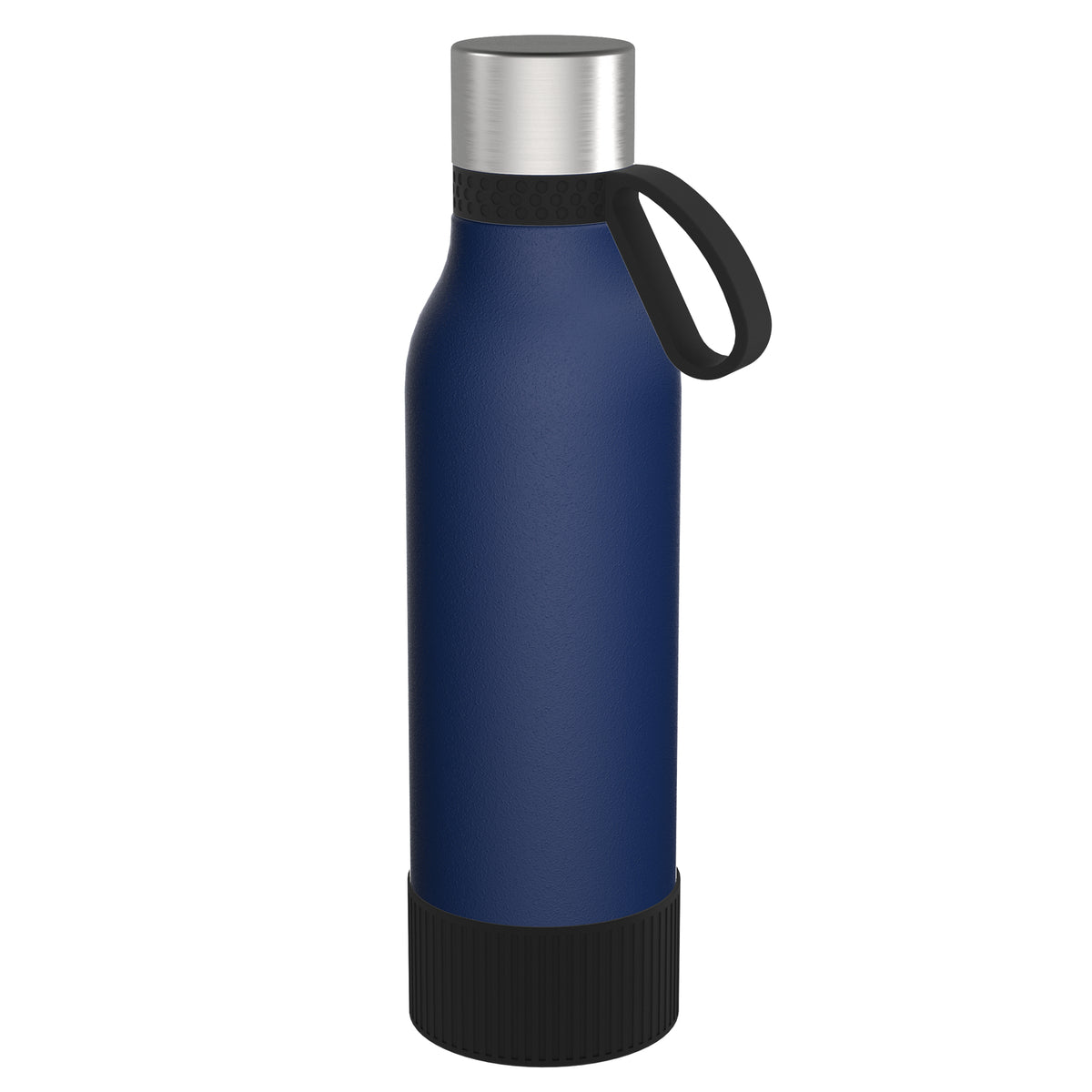 Flasche: blau, Ring: schwarz, Hülle: schwarz
