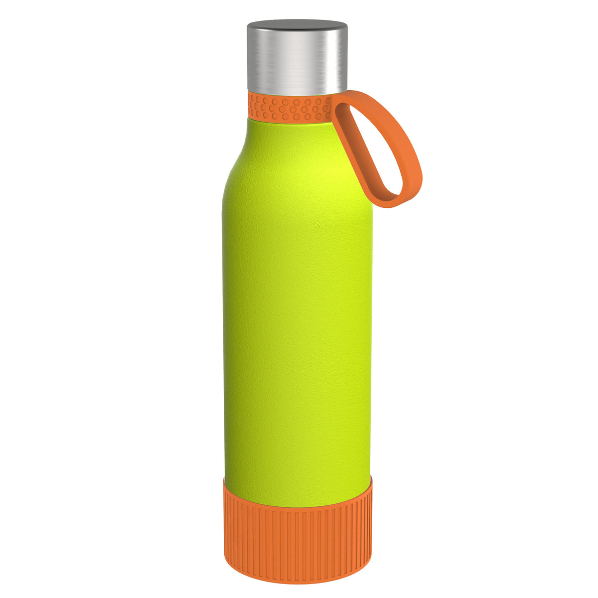 Flasche: grün, Ring: orange, Hülle: orange