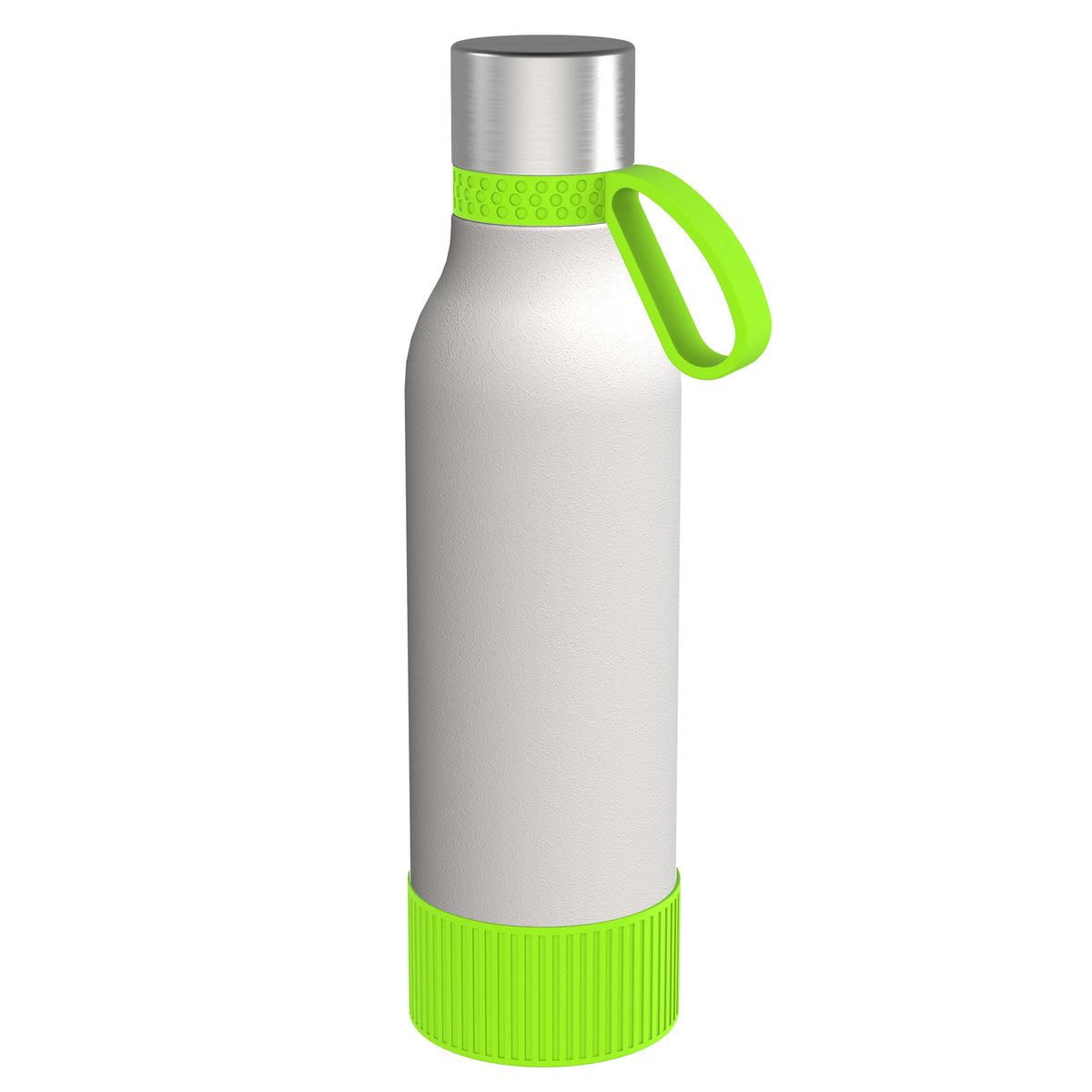Flasche: weiß, Ring: hellgrün, Hülle: hellgrün