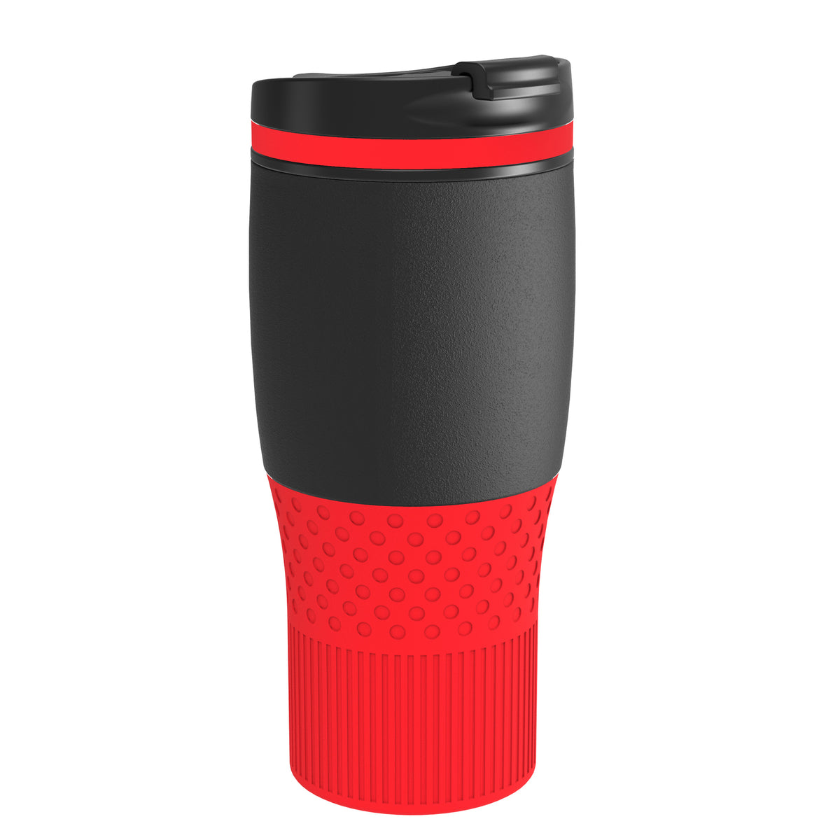 Becher: schwarz, Ring: rot, Hülle: rot