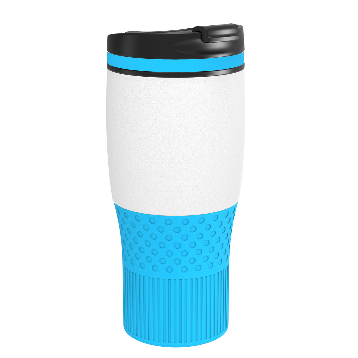 Becher: weiß, Ring: cyan, Hülle: cyan