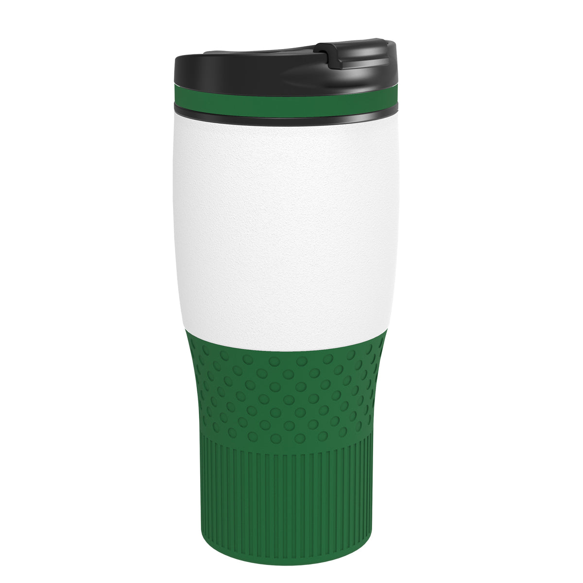 Becher: weiß, Ring: grün, Hülle: grün