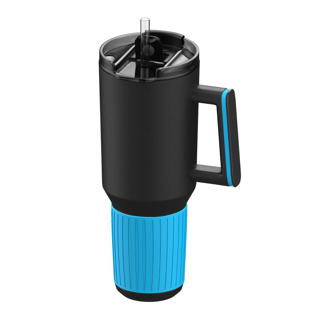 Becher: schwarz, Ring: cyan, Hülle: cyan
