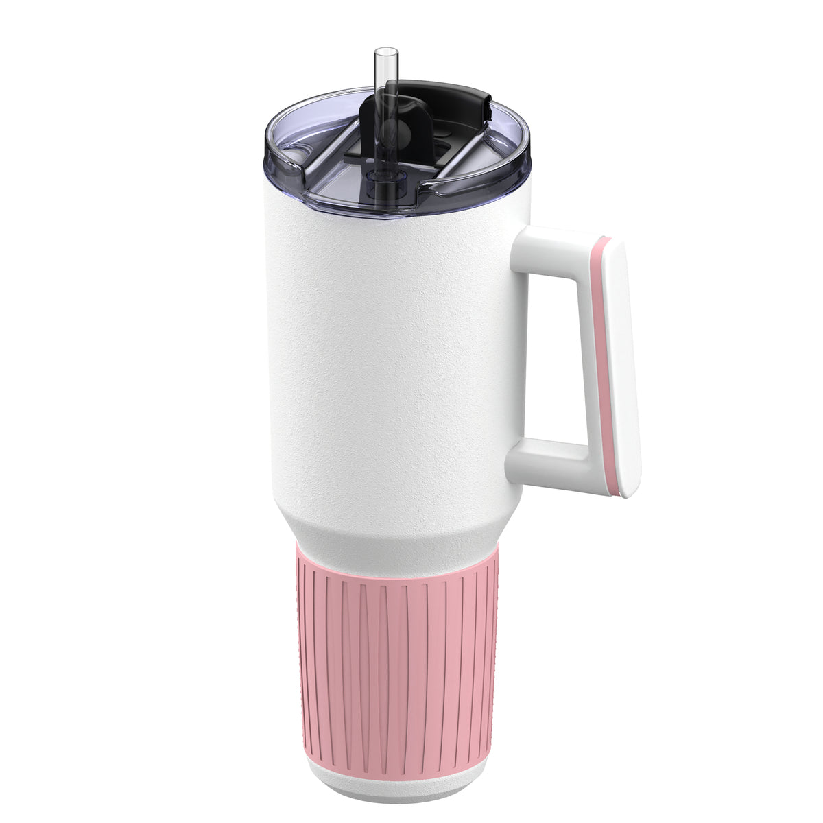 Becher: weiß, Ring: hellmagenta, Hülle: hellmagenta