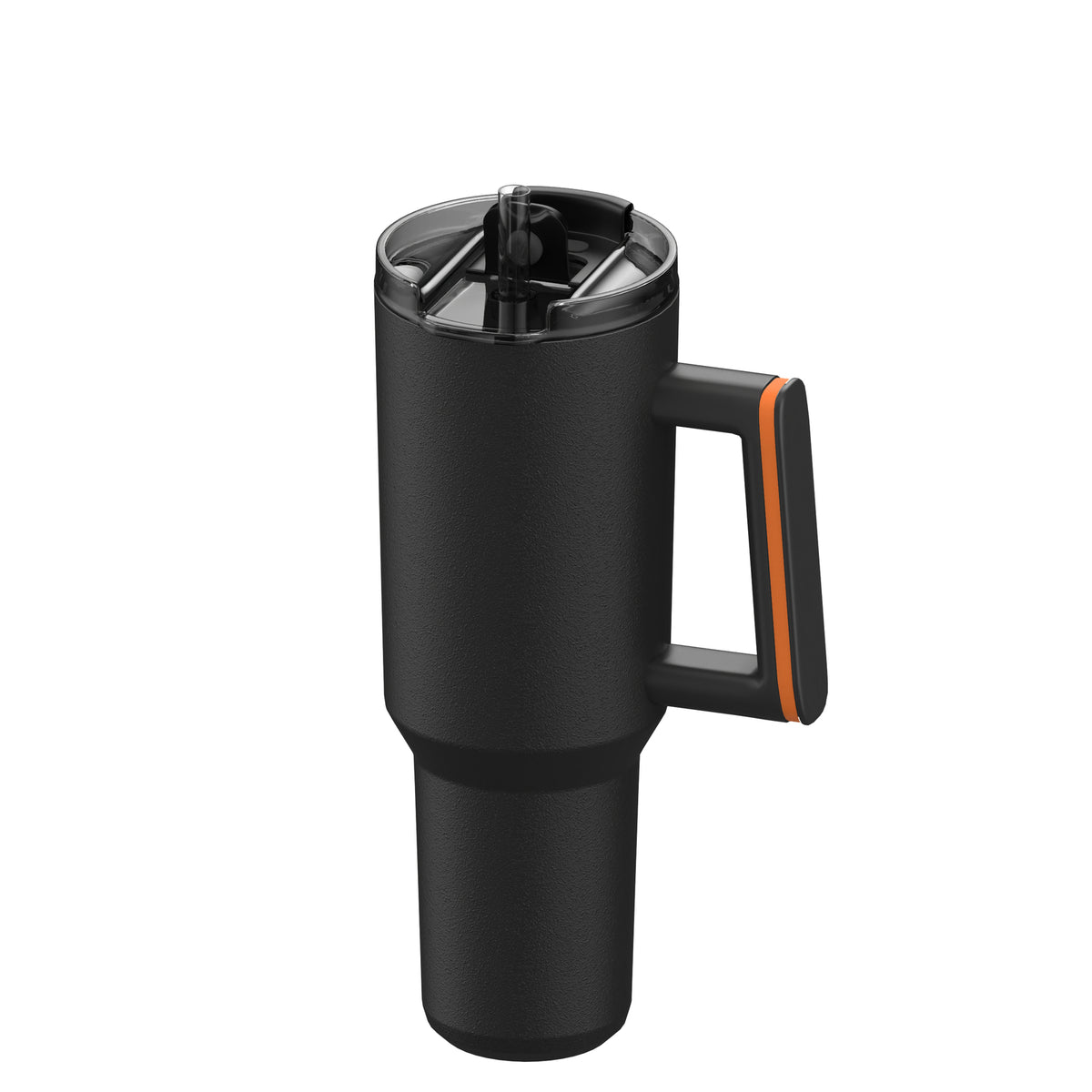 Becher: schwarz, Ring: orange