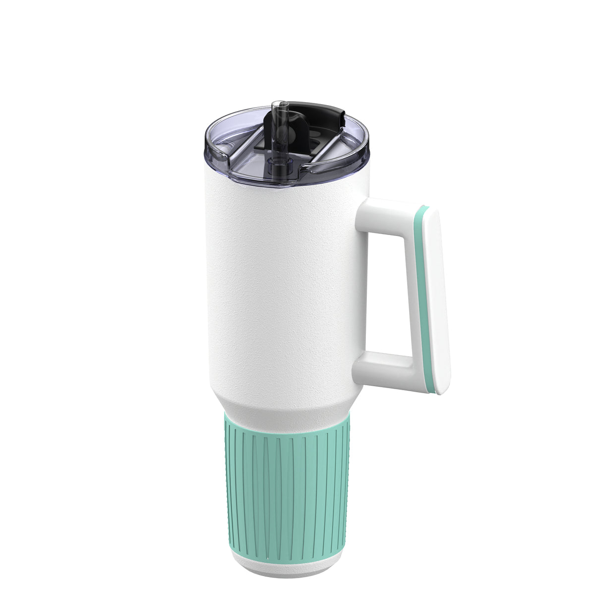 Becher: weiß, Ring: mint, Hülle: mint
