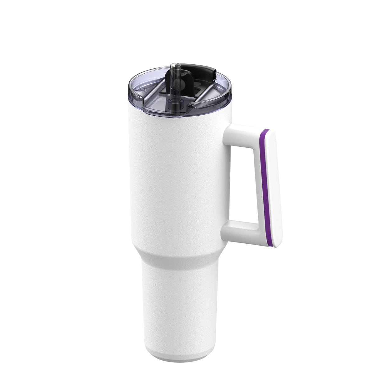 Becher: weiß, Ring: lila