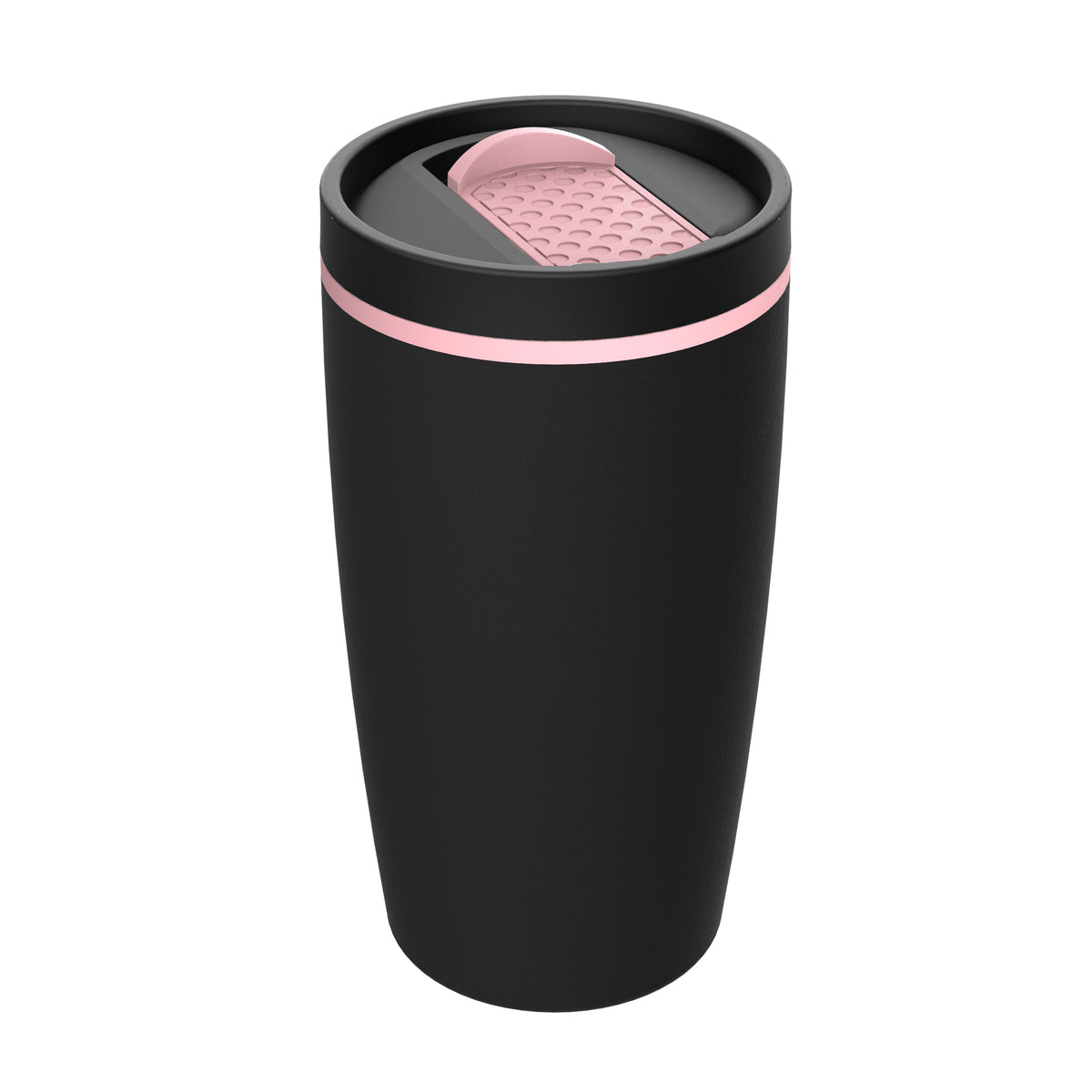 Becher: schwarz, Hülle: hellmagenta, Ring: hellmagenta