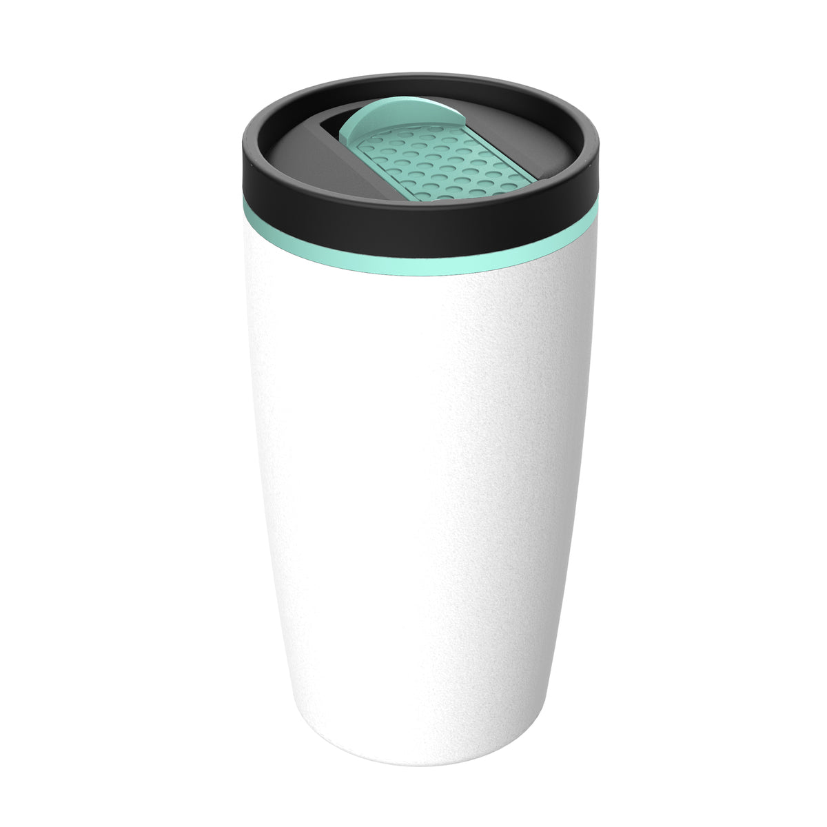 Becher: weiß, Hülle: mint, Ring: mint