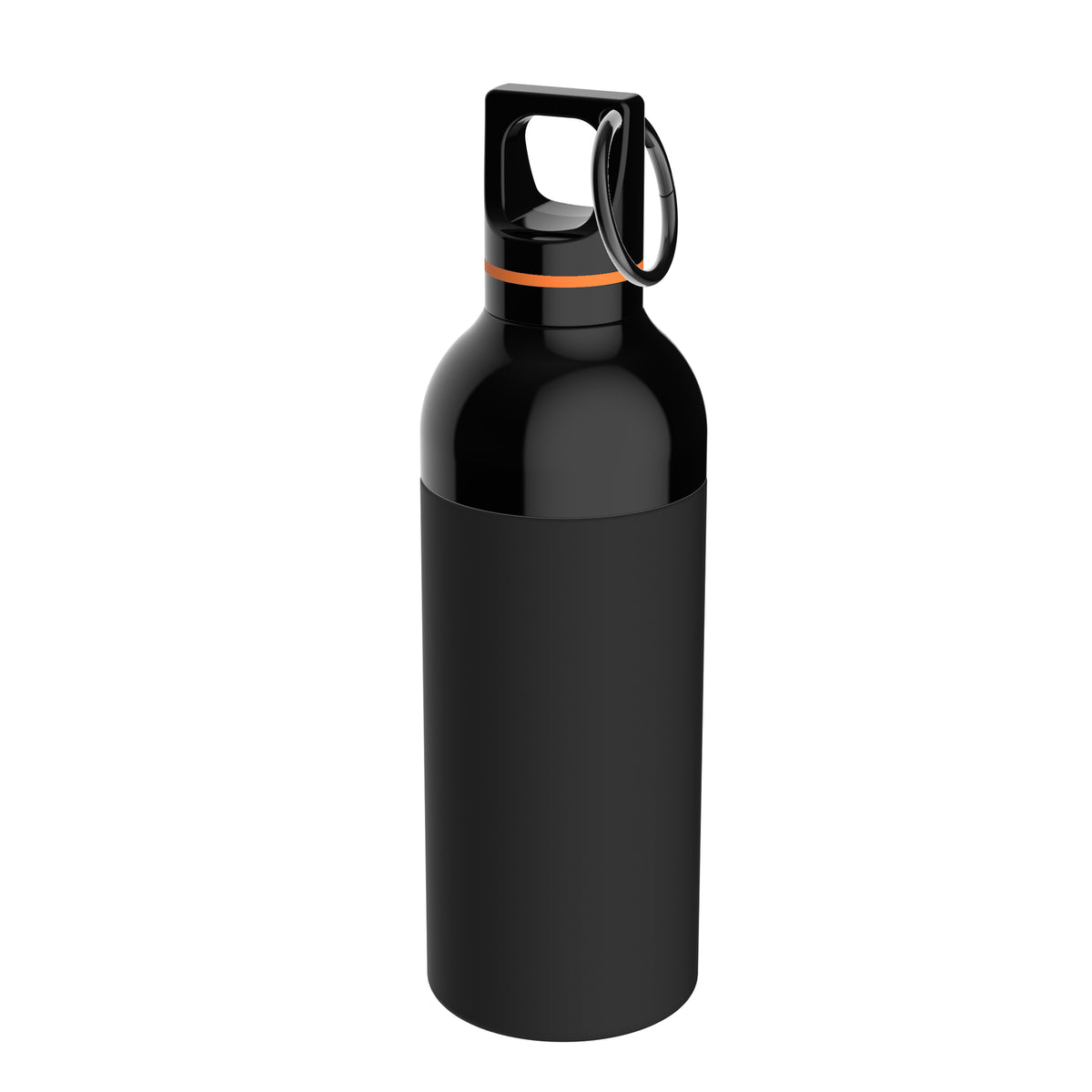 Flasche: schwarz, Ring: orange
