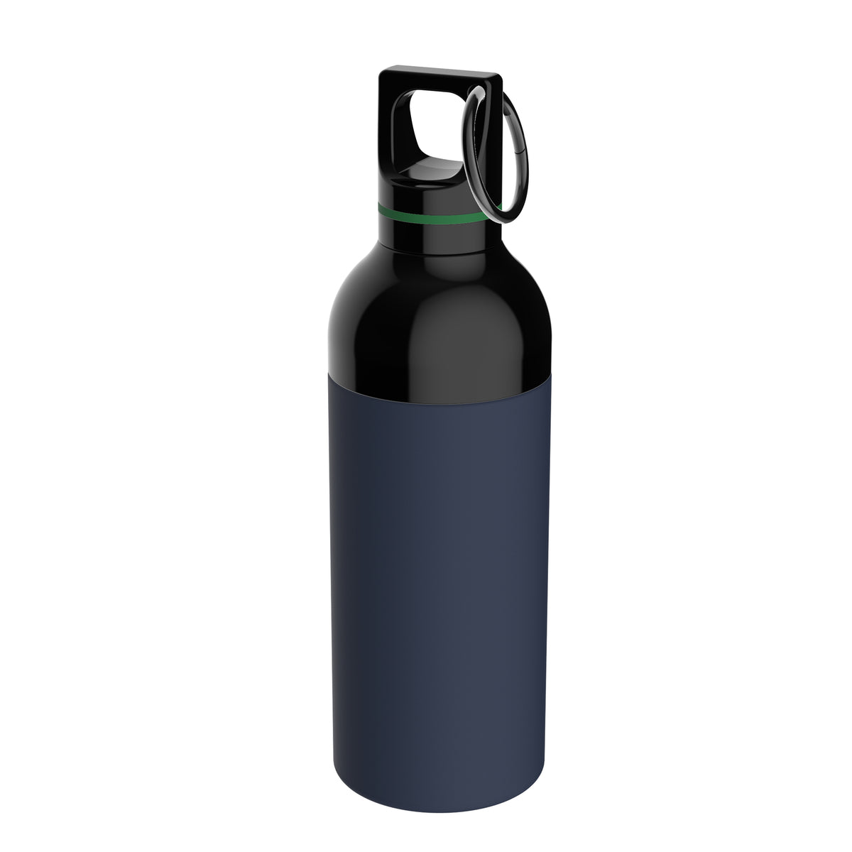 Flasche: blau, Ring: grün
