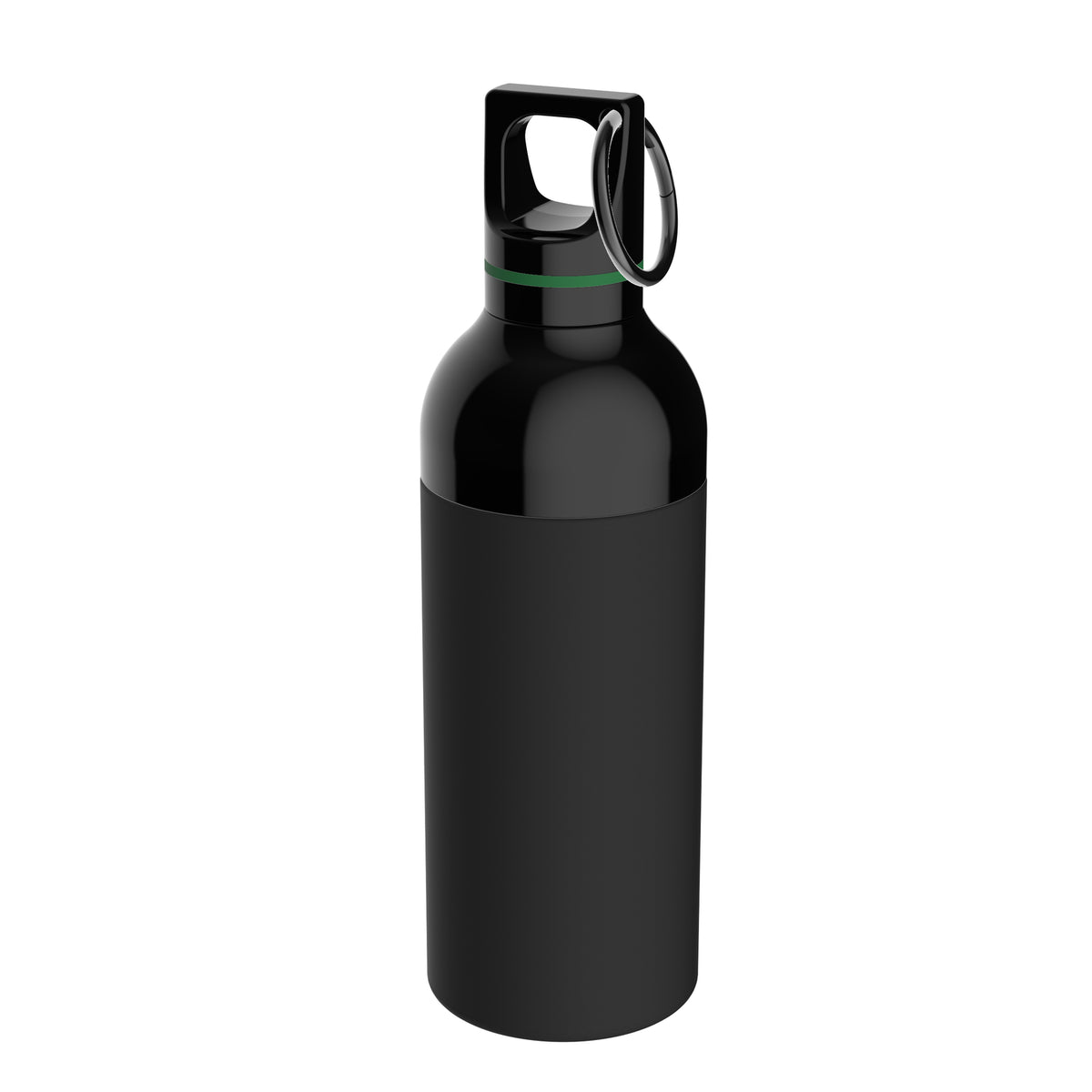 Flasche: schwarz, Ring: grün