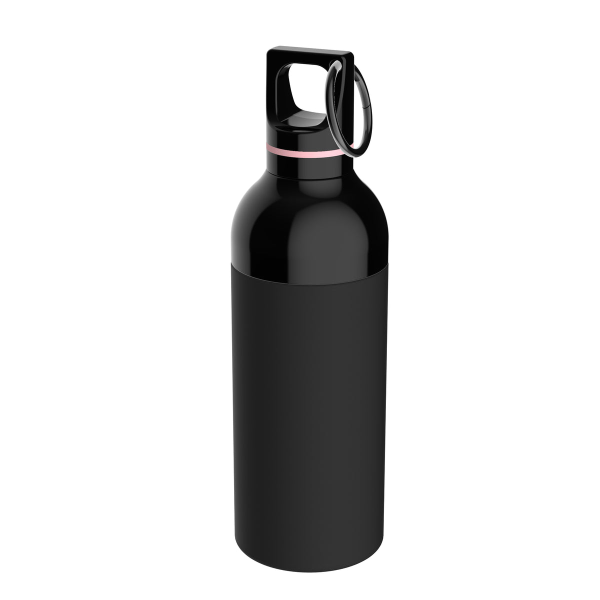 Flasche: schwarz, Ring: hellmagenta