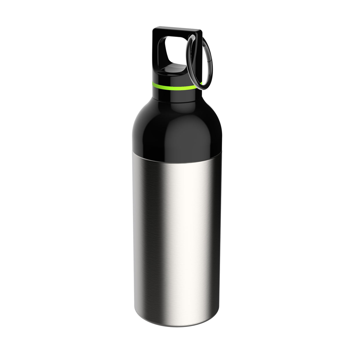 Flasche: silber, Ring: hellgrün