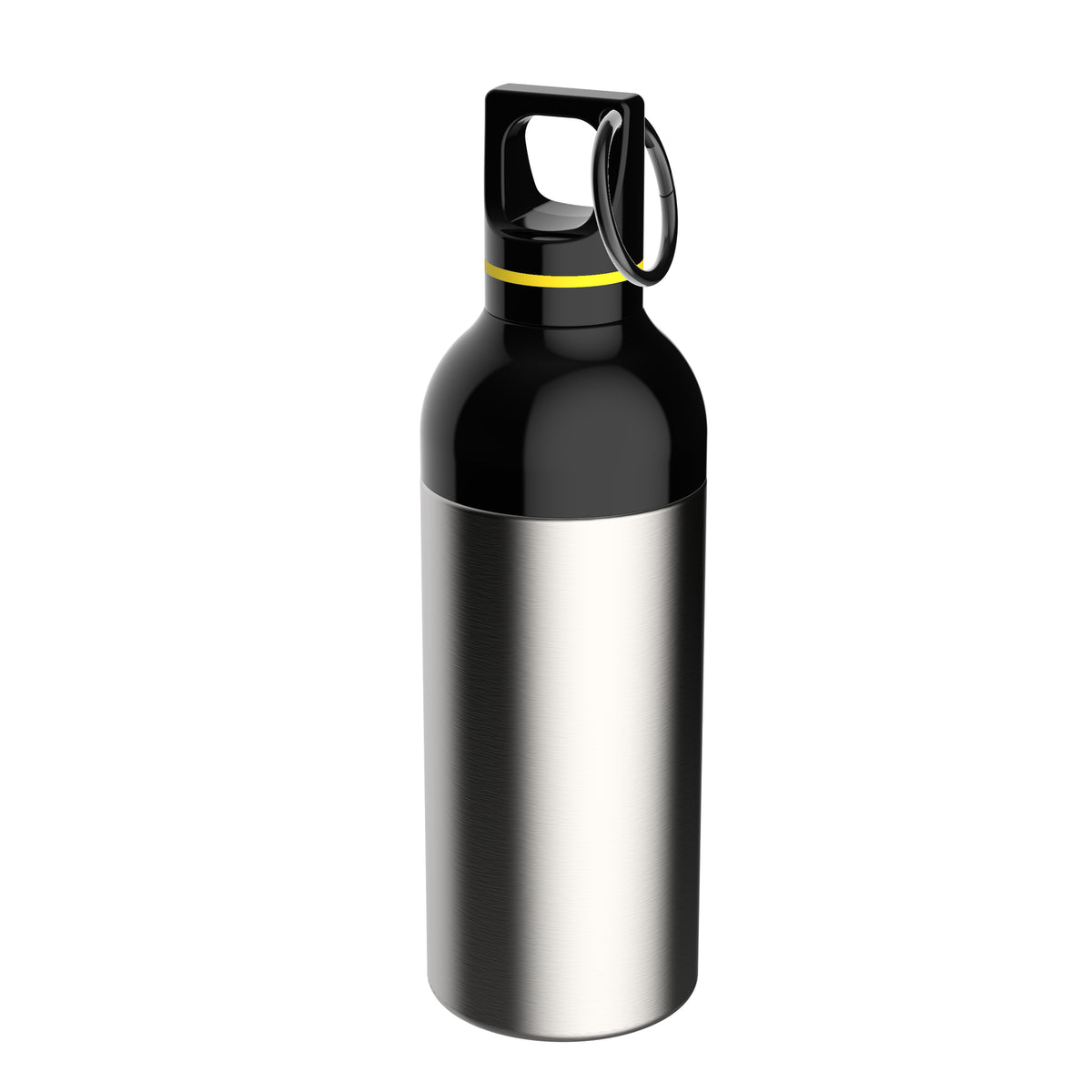 Flasche: silber, Ring: gelb