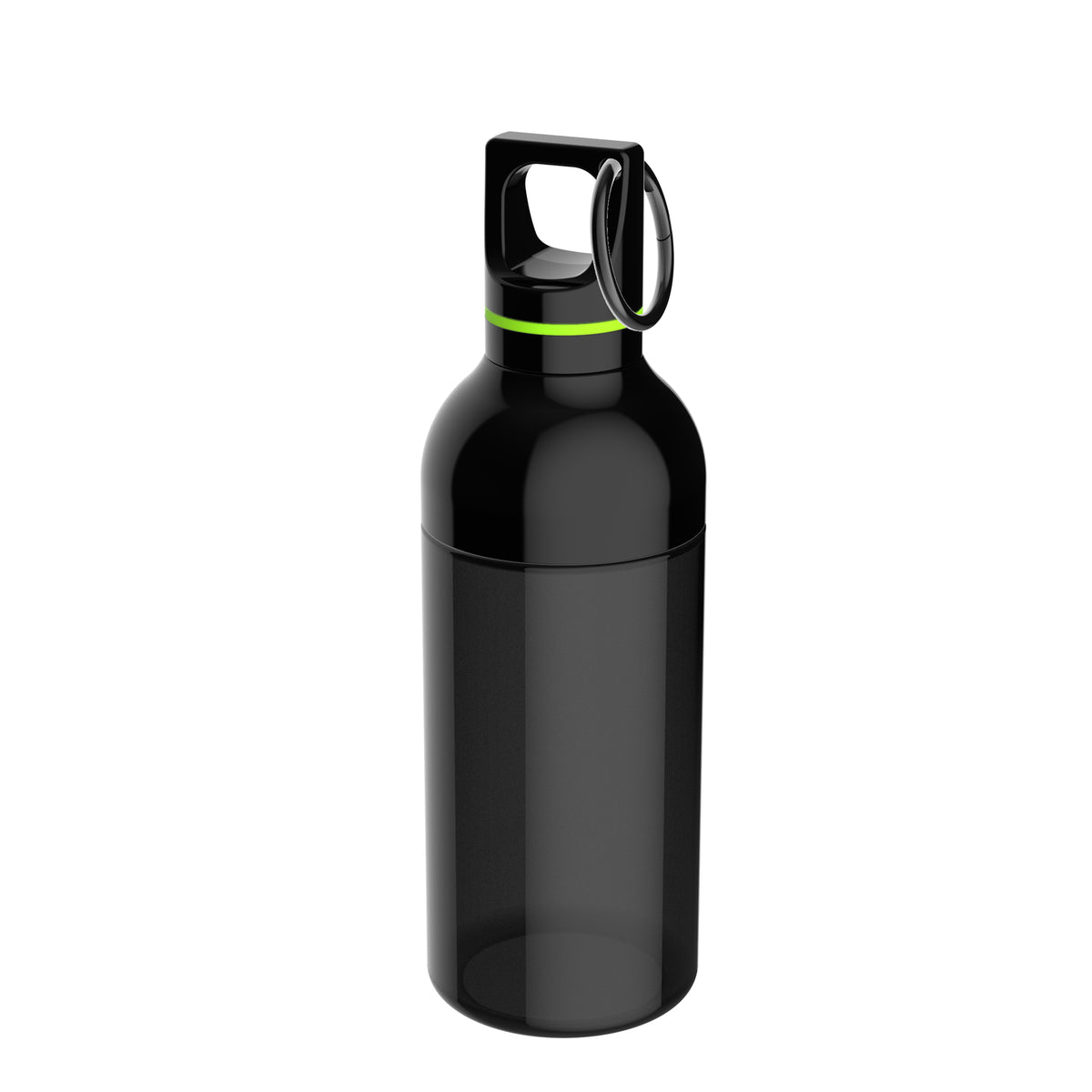 Flasche: schwarz, Ring: hellgrün
