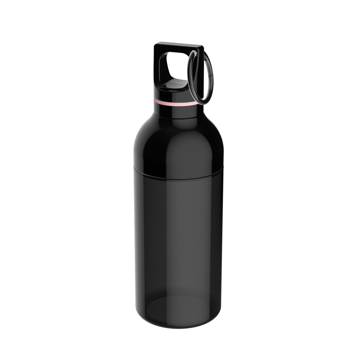 Flasche: schwarz, Ring: hellmagenta