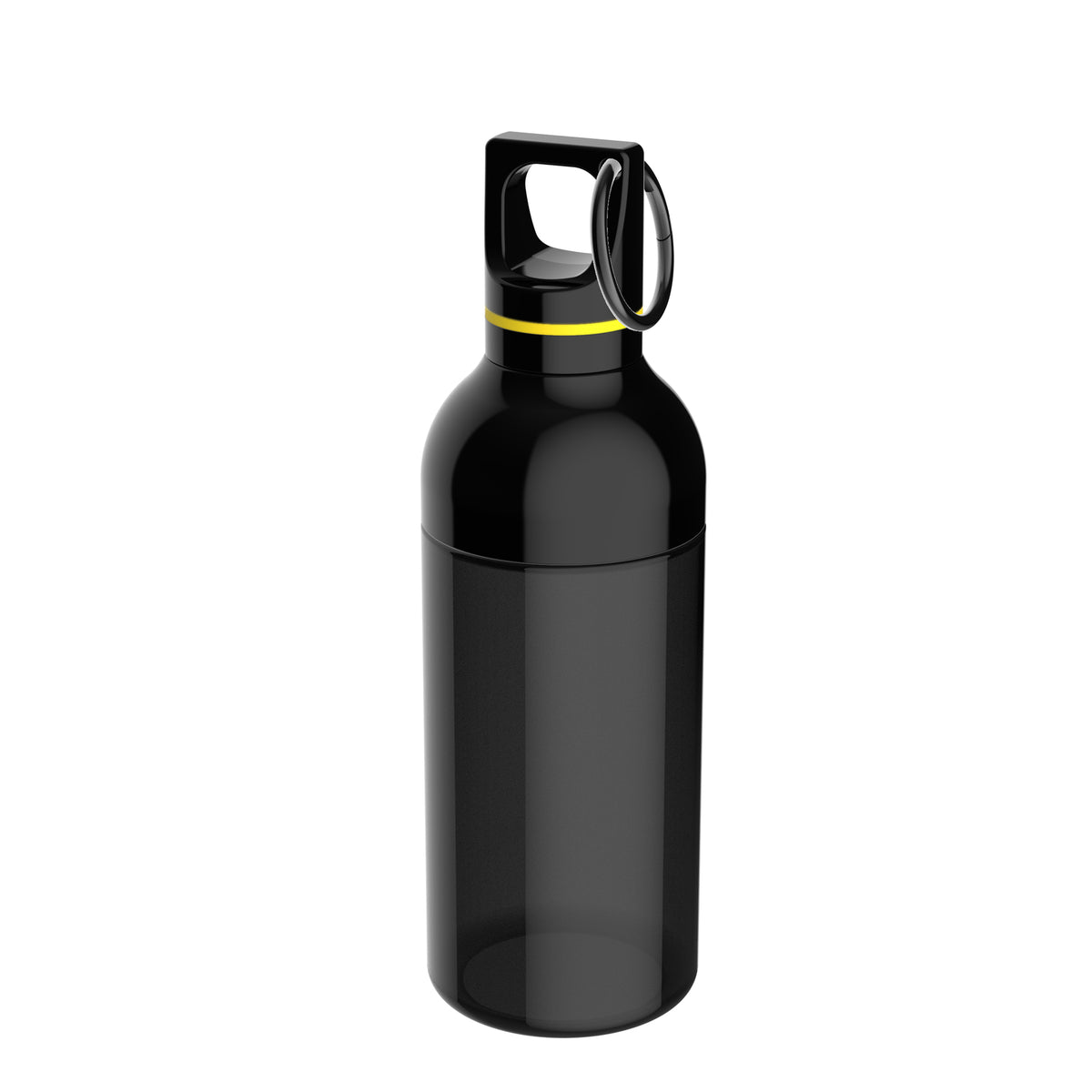 Flasche: schwarz, Ring: gelb