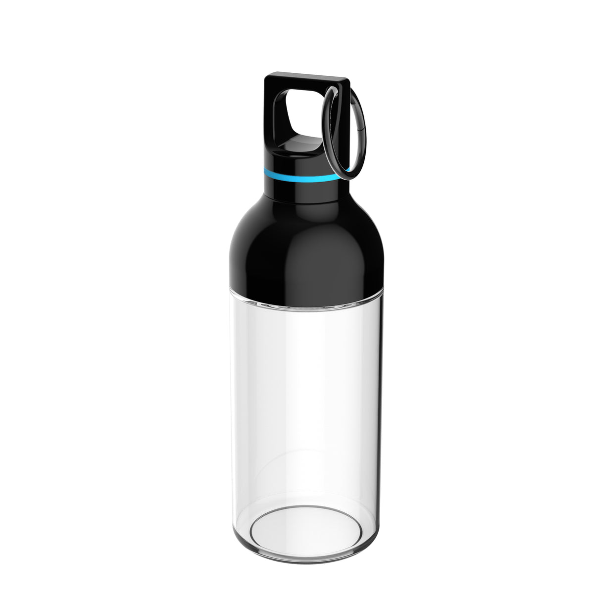 Flasche: transparent, Ring: cyan
