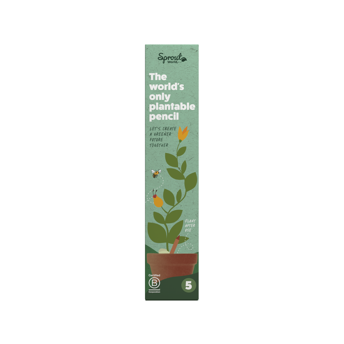 5er Samenstift Set in Papierbox in individualisierter Verpackung - Vorderseite