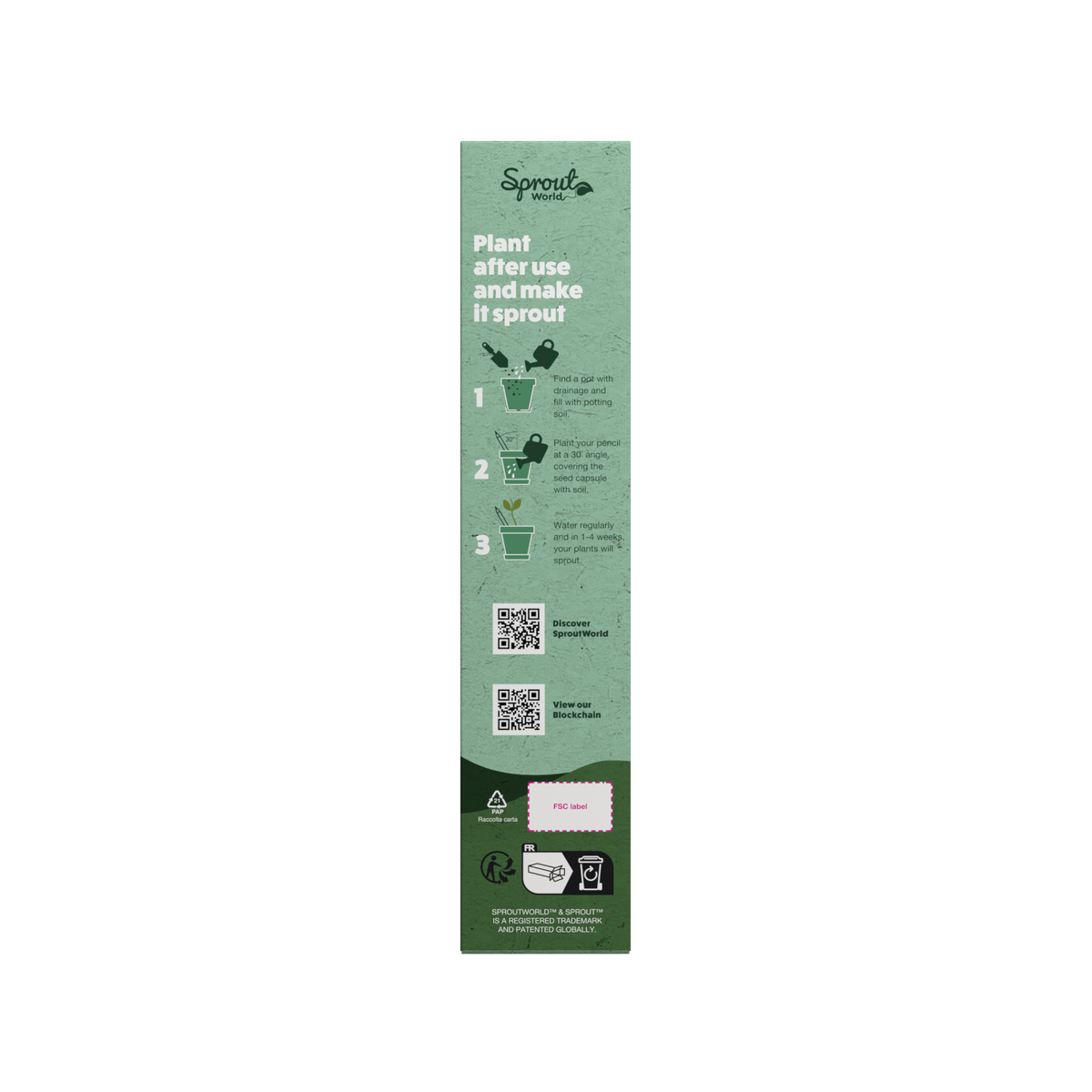 5er Samenstift Set in Papierbox in individualisierter Verpackung - Rückseite