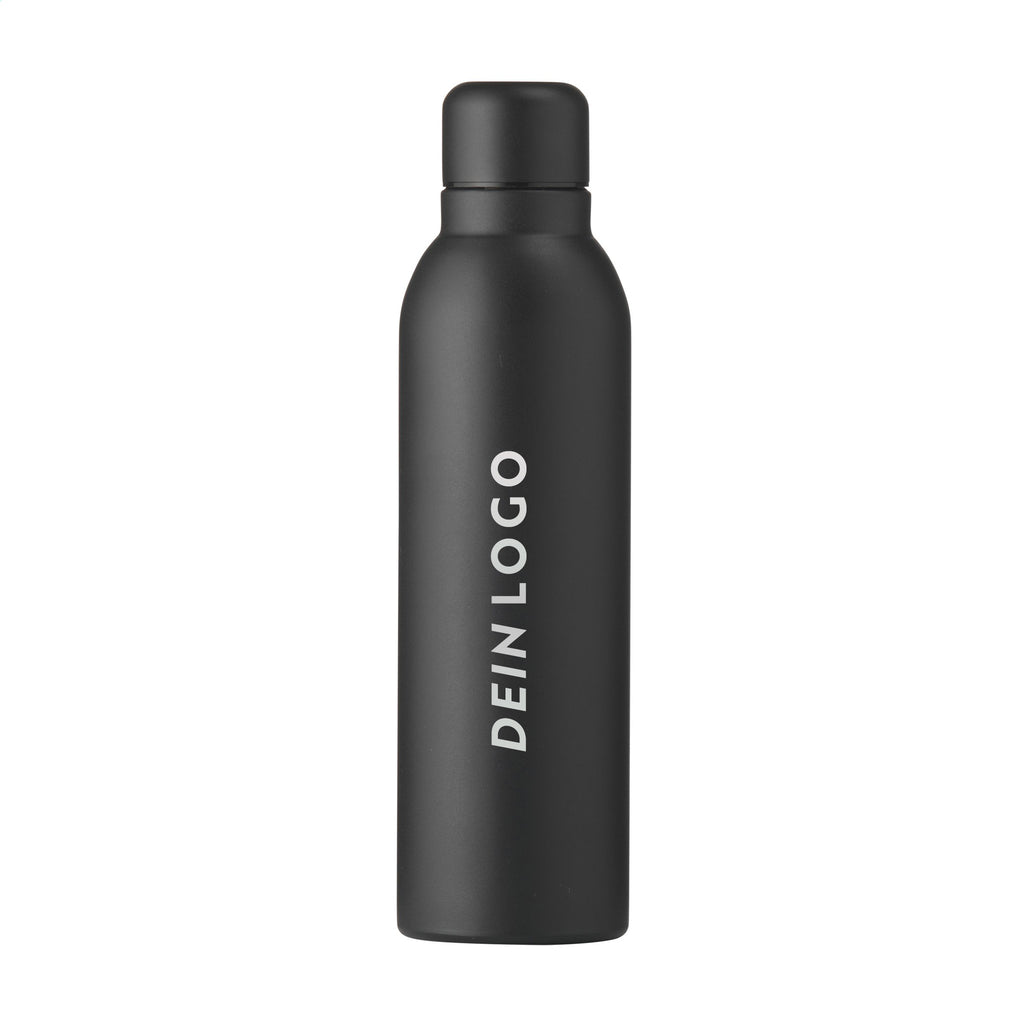 Thermosflasche aus recyceltem Edelstahl in schwarz