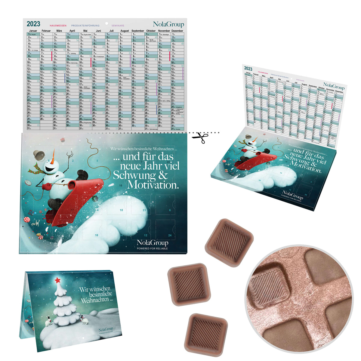 A5 Cover Adventskalender mit Inlay und perforiertem Umschlag