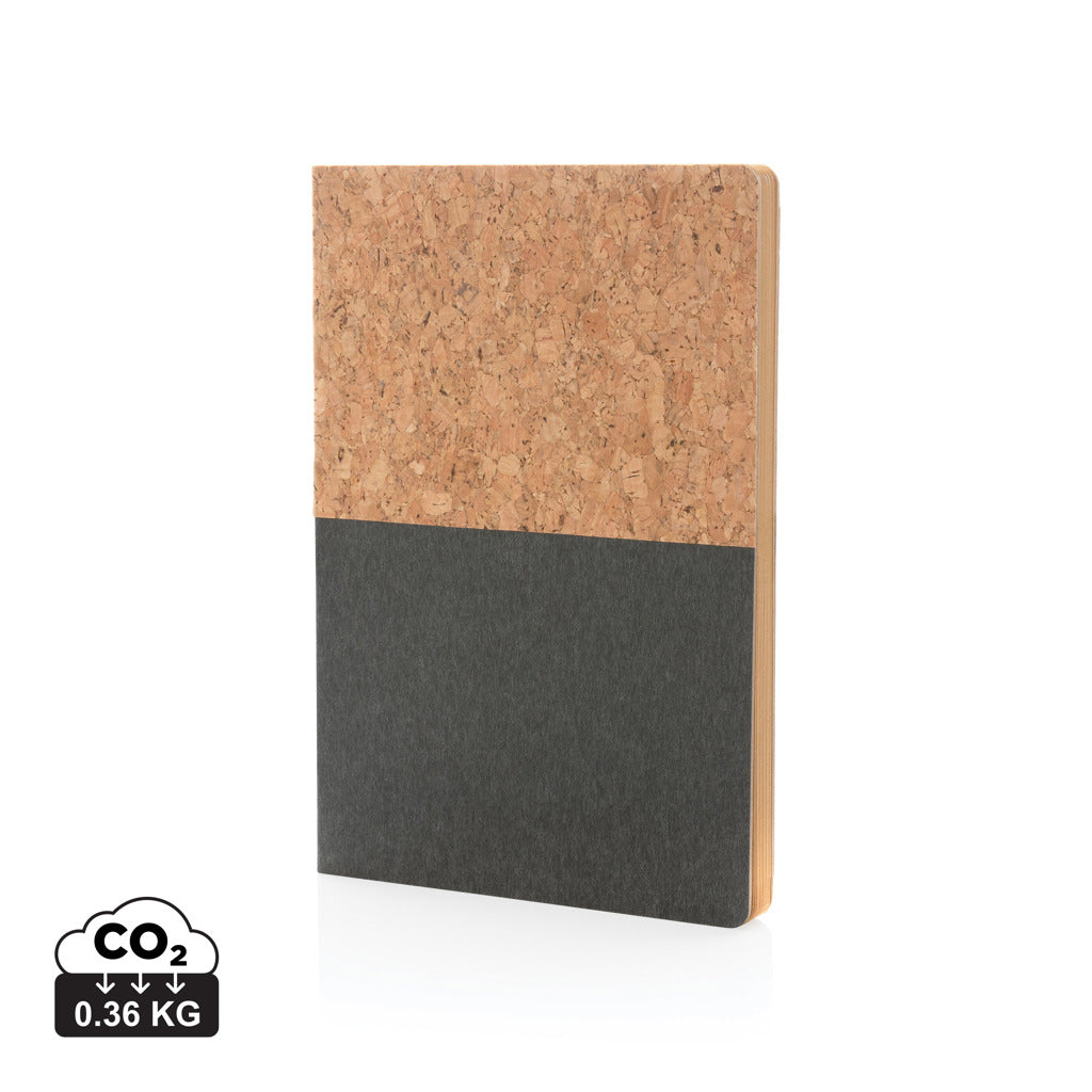 A5 Kork & Kraft Notizbuch – schwarz