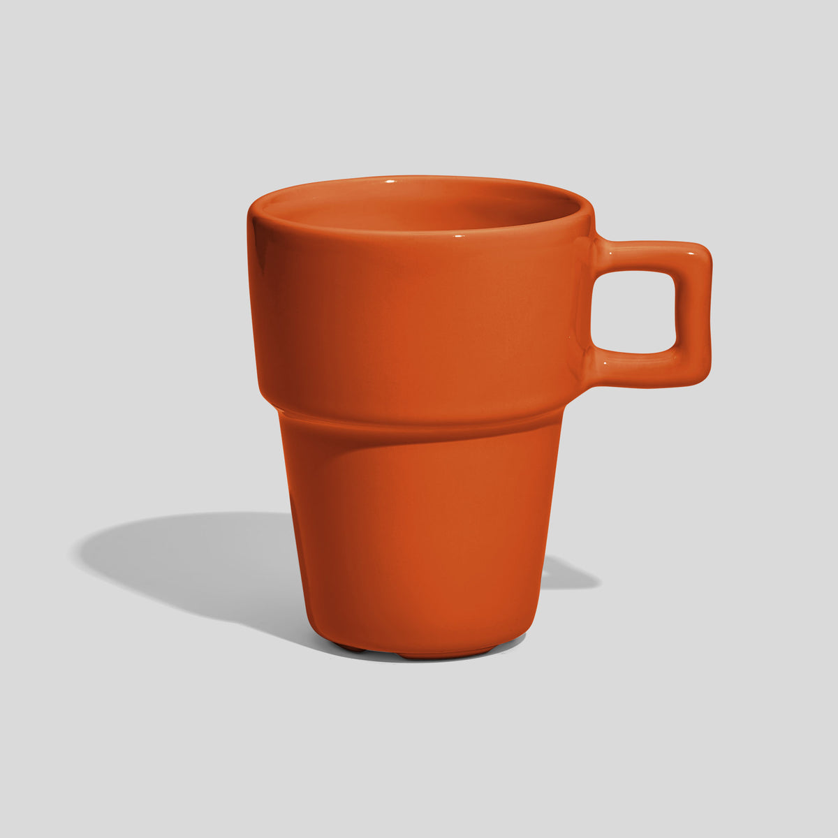 Abgestufte Keramiktasse 200 ml mit eckigem Henkel – Orange