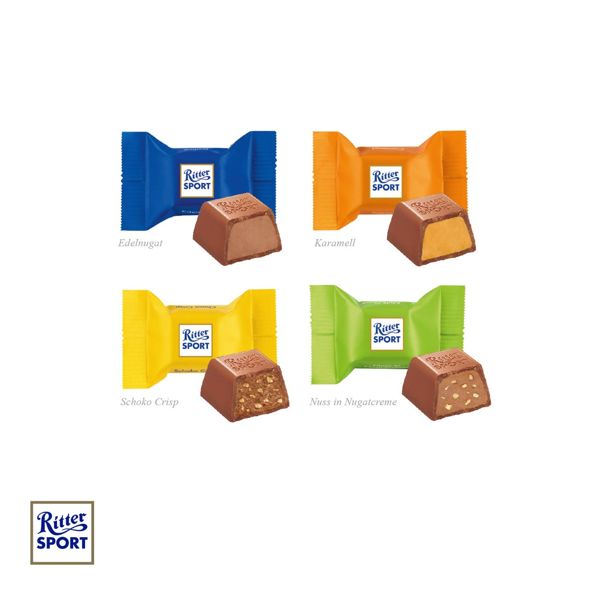 Geöffneter Würfelkalender mit Ritter SPORT Schokowürfeln