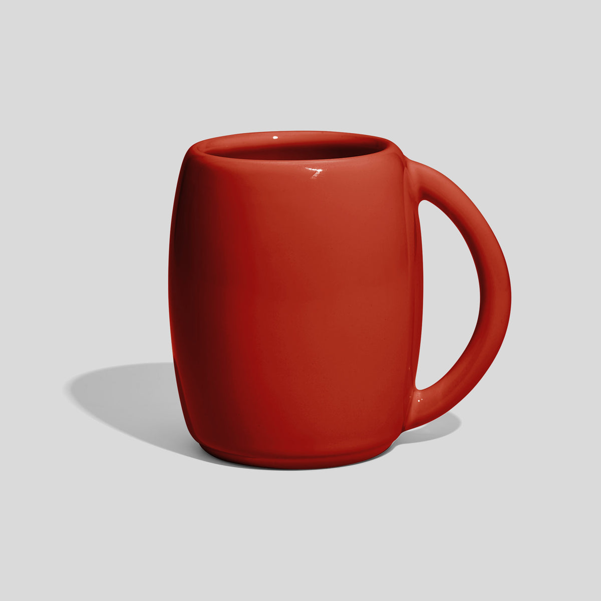 Bauchige Keramiktasse 200 ml mit großem Rundhenkel – Rot