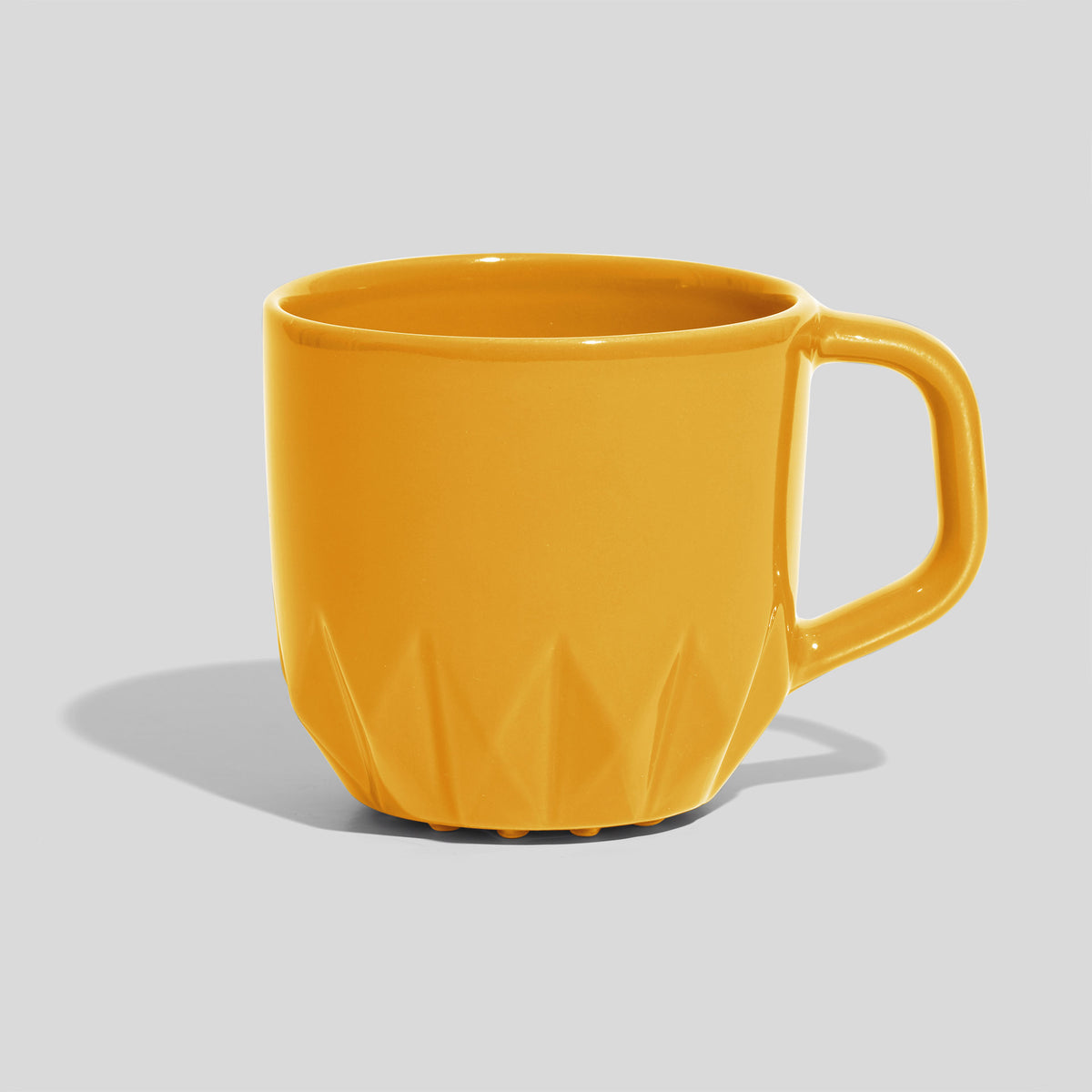 Bauchige Keramiktasse 320 ml mit Kristallrelief – Gelb