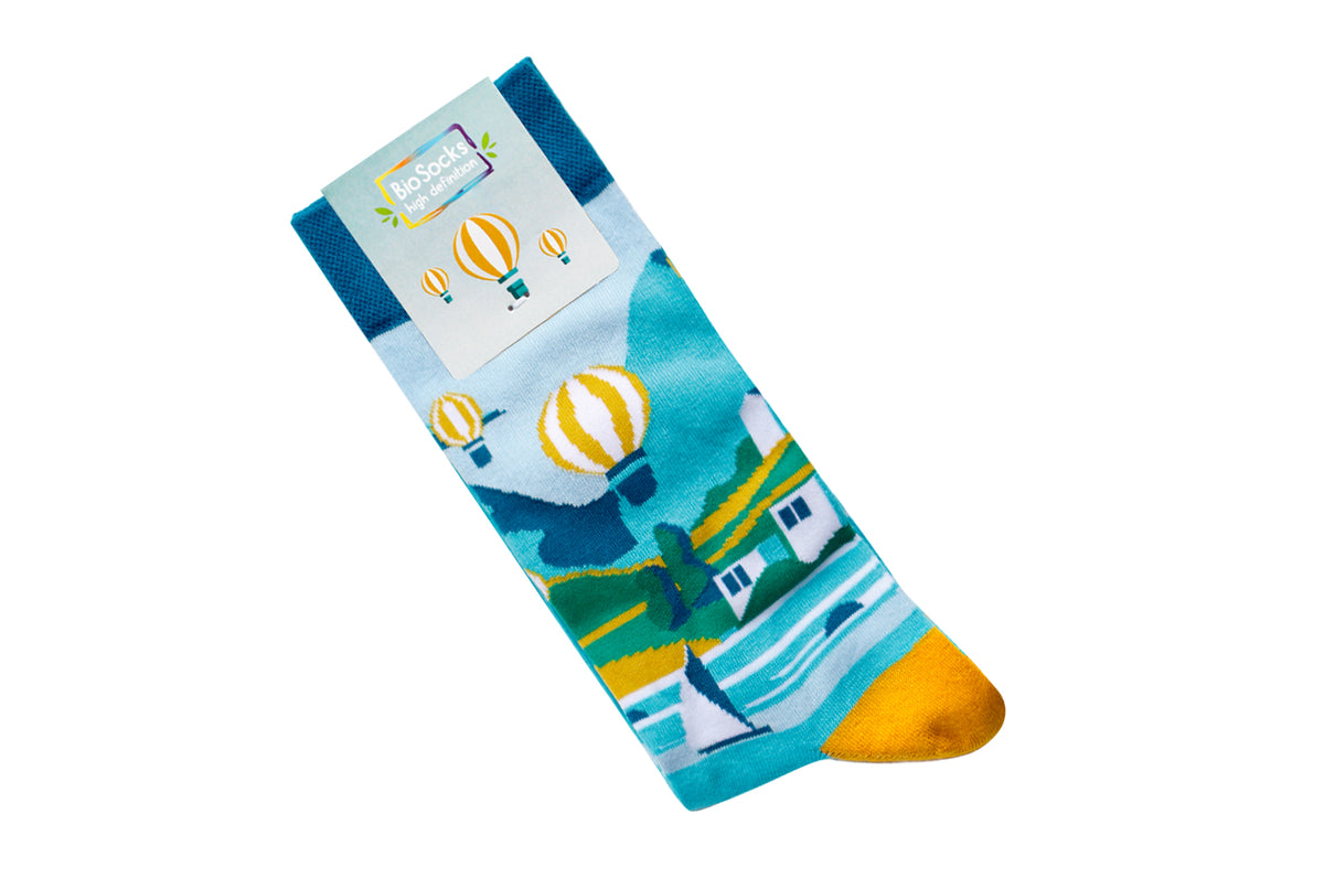 Baumwollsocken mit eingestricktem Motiv in sieben Farben – 36 bis 40
