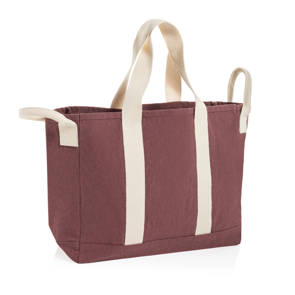 BEAU AWARE™ Strandtasche aus 400gr/m² recyceltem Canvas – maroon