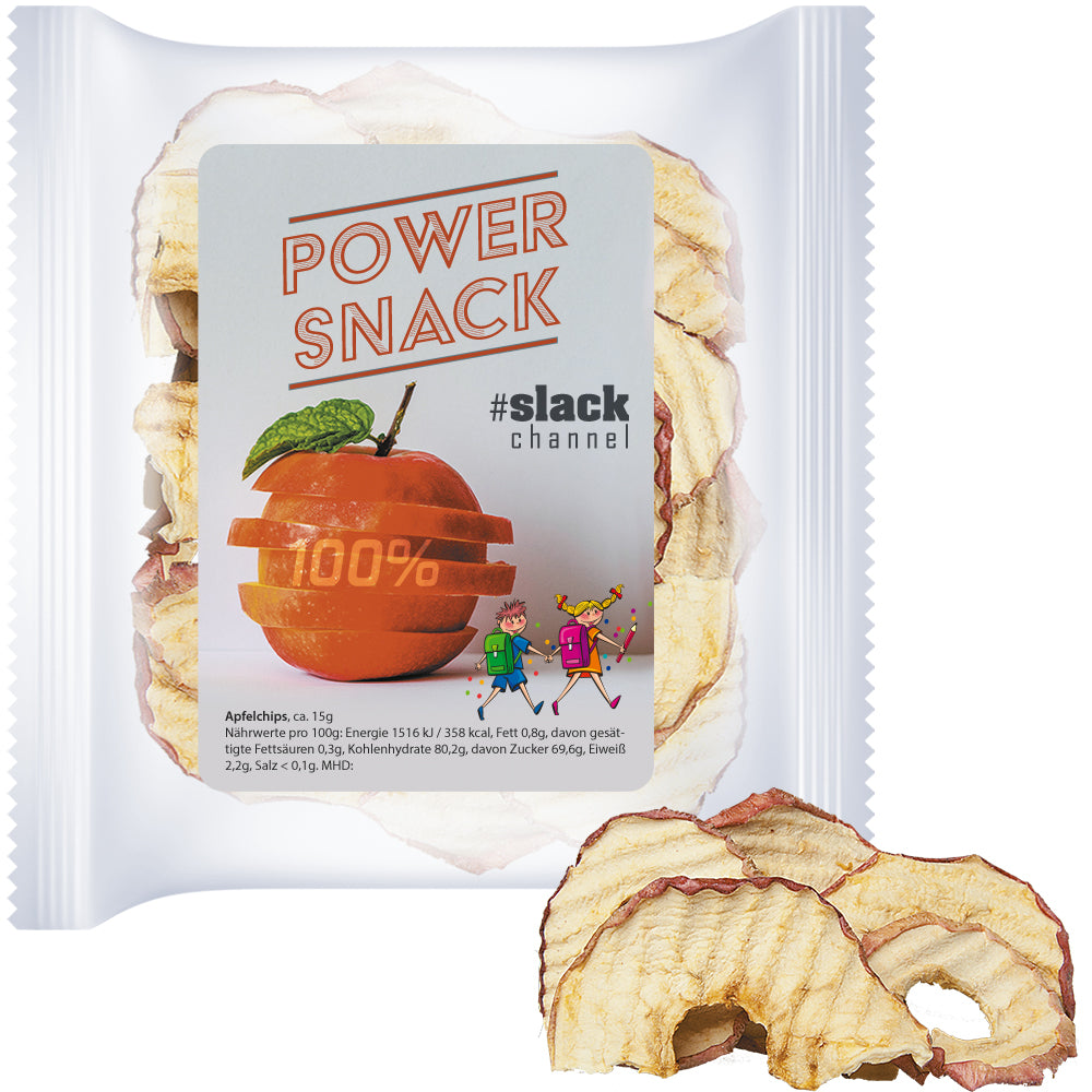 Bio Knabbervielfalt in der Maxi XL Tüte mit Etikett – Bio Apfelchips, ca. 15 g