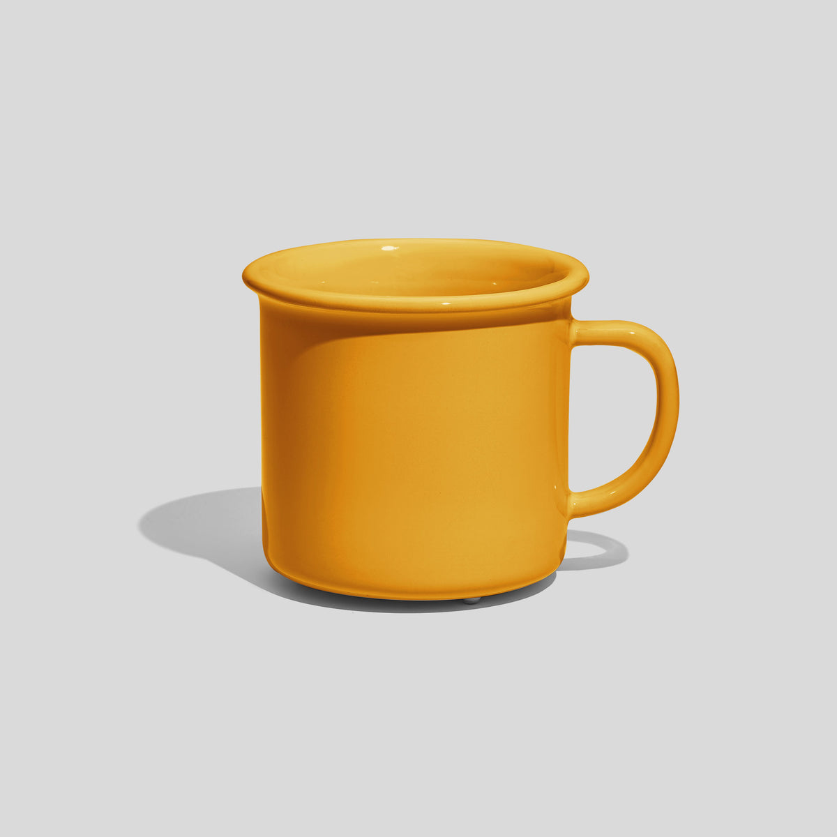 Breite Keramiktasse 320 ml mit Wulstrand – Gelb