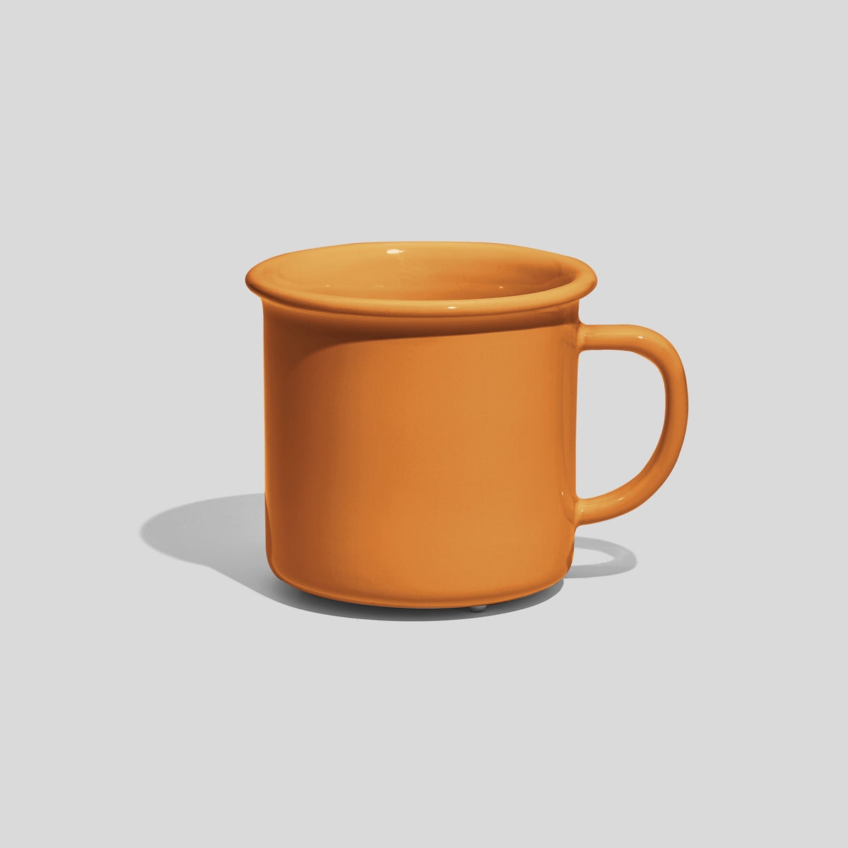 Breite Keramiktasse 320 ml mit Wulstrand – Senfgelb