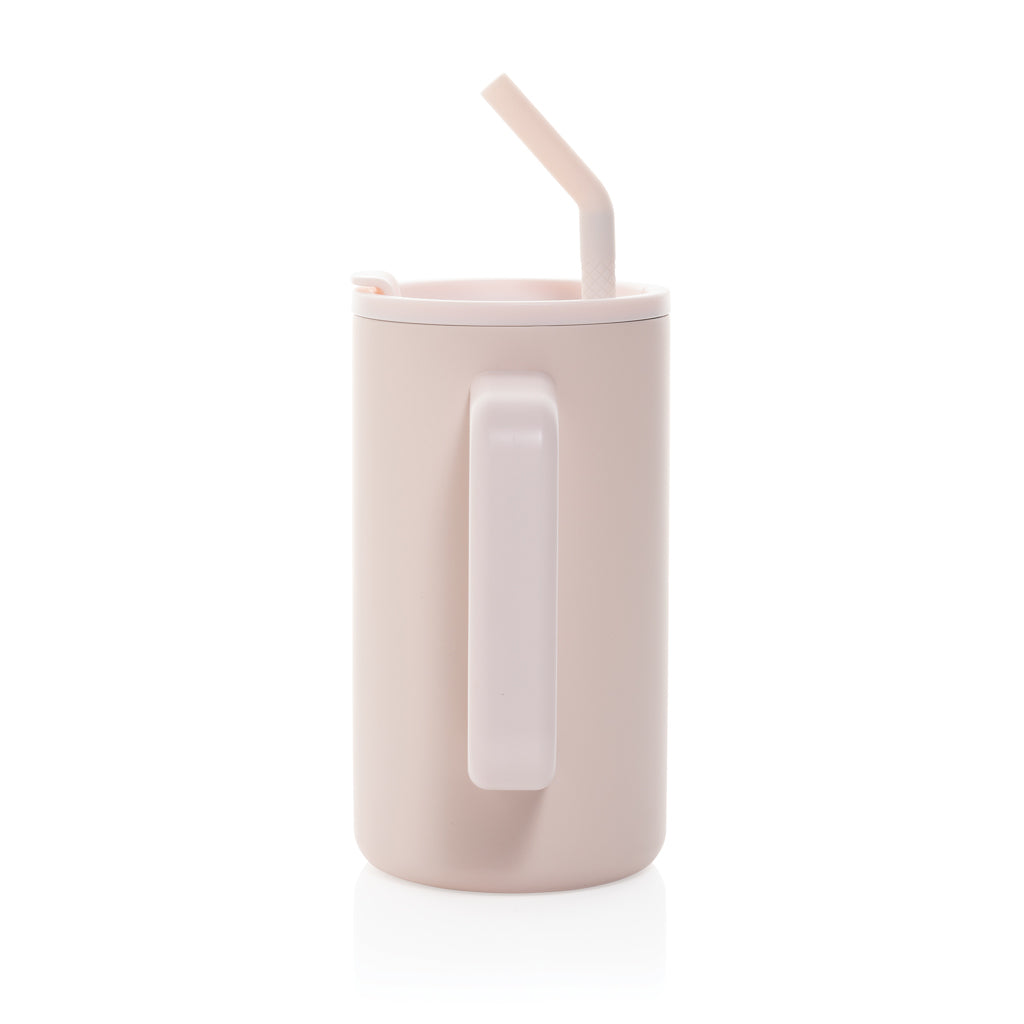 Cube Becher aus RCS recyceltem Stahl 800ml – rosa