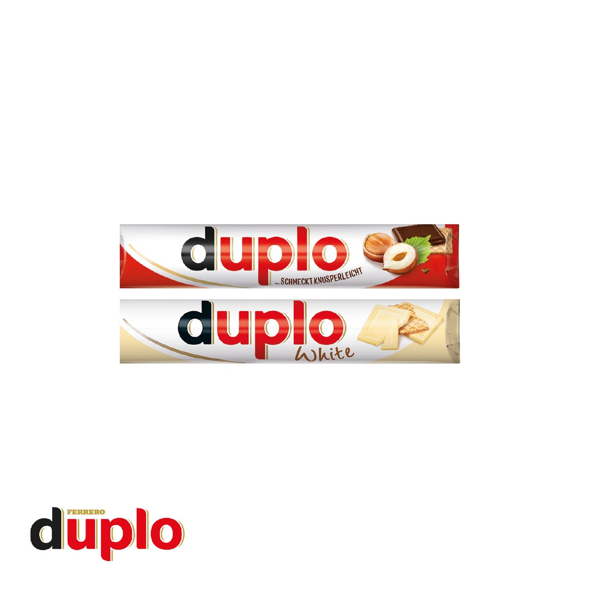 Geöffnete Adventsüberraschung mit vier duplo Riegeln