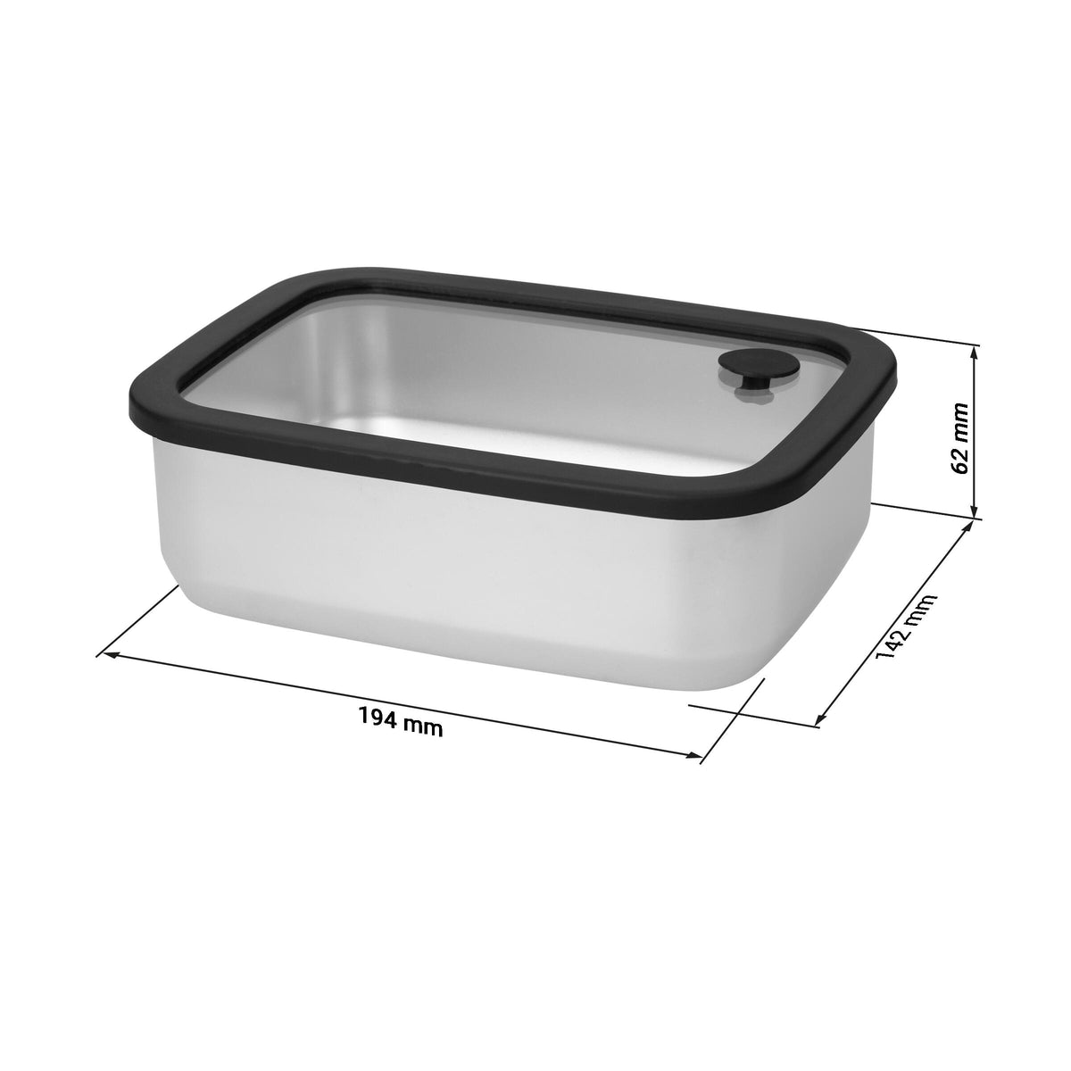 Edelstahl-Lunchbox mit Glasdeckel „RILO“, 1100 ml