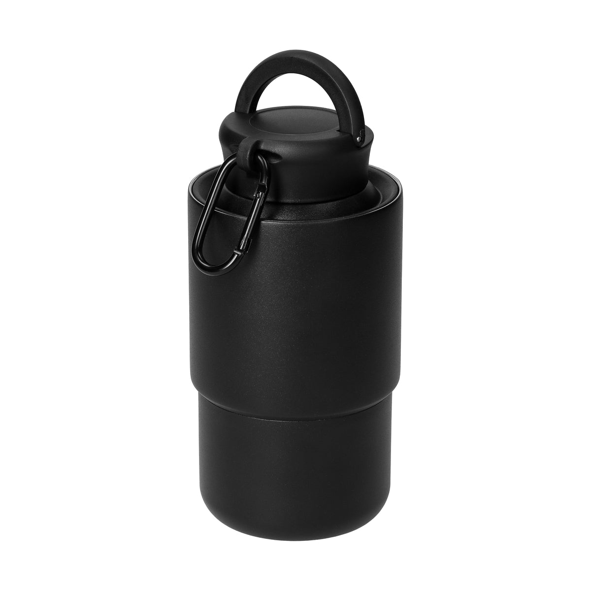 Edelstahlbecher mit Karabiner „Trail“ – Schwarz