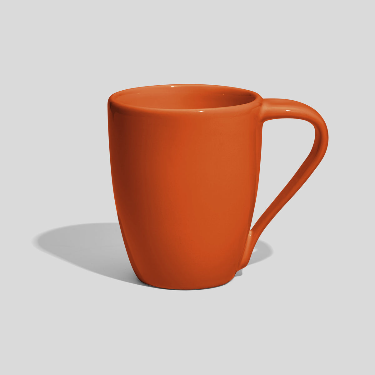Eiförmige Keramiktasse 250 ml mit langem Schräghenkel – Orange