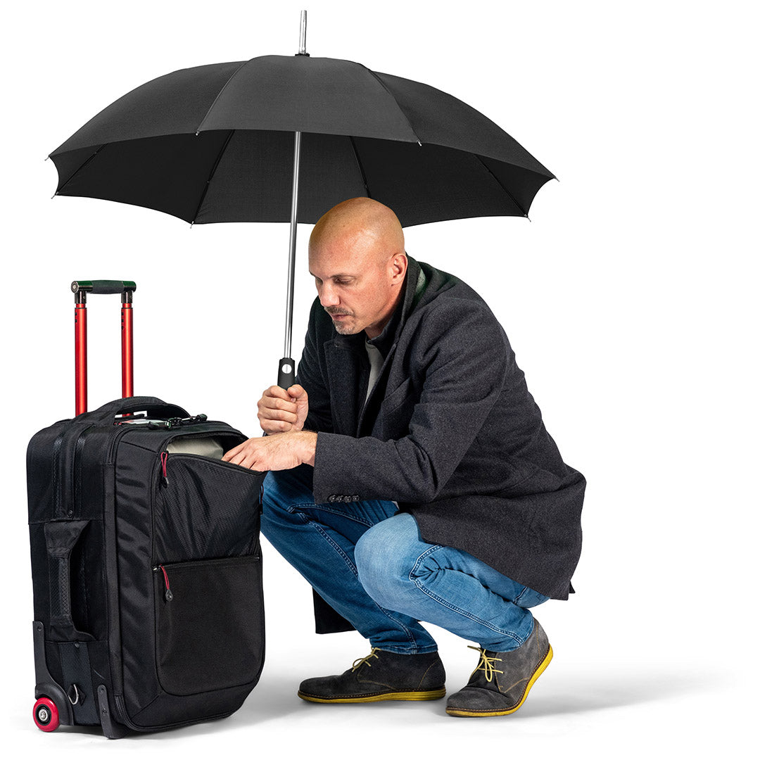 FARE Alu Stockschirm AC mit farbigem Griff – Schwarz