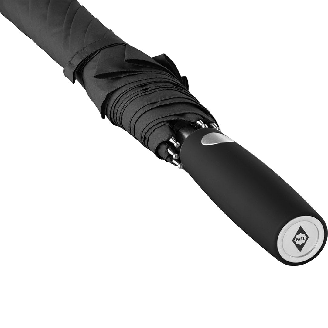 FARE Alu Stockschirm AC mit farbigem Griff – Schwarz
