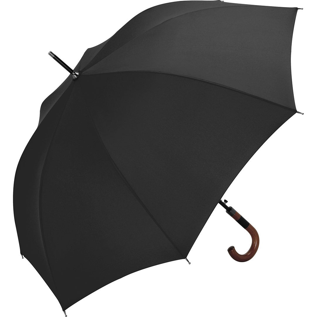 FARE Collection Midsize Stockschirm mit Holzgriff – Schwarz wS