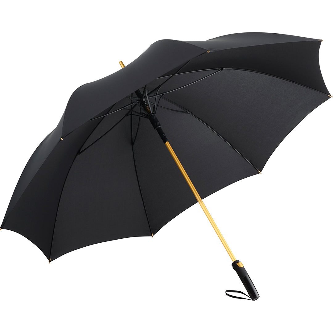 FARE Gästeschirm Precious mit Alu Stock – Schwarz/gold