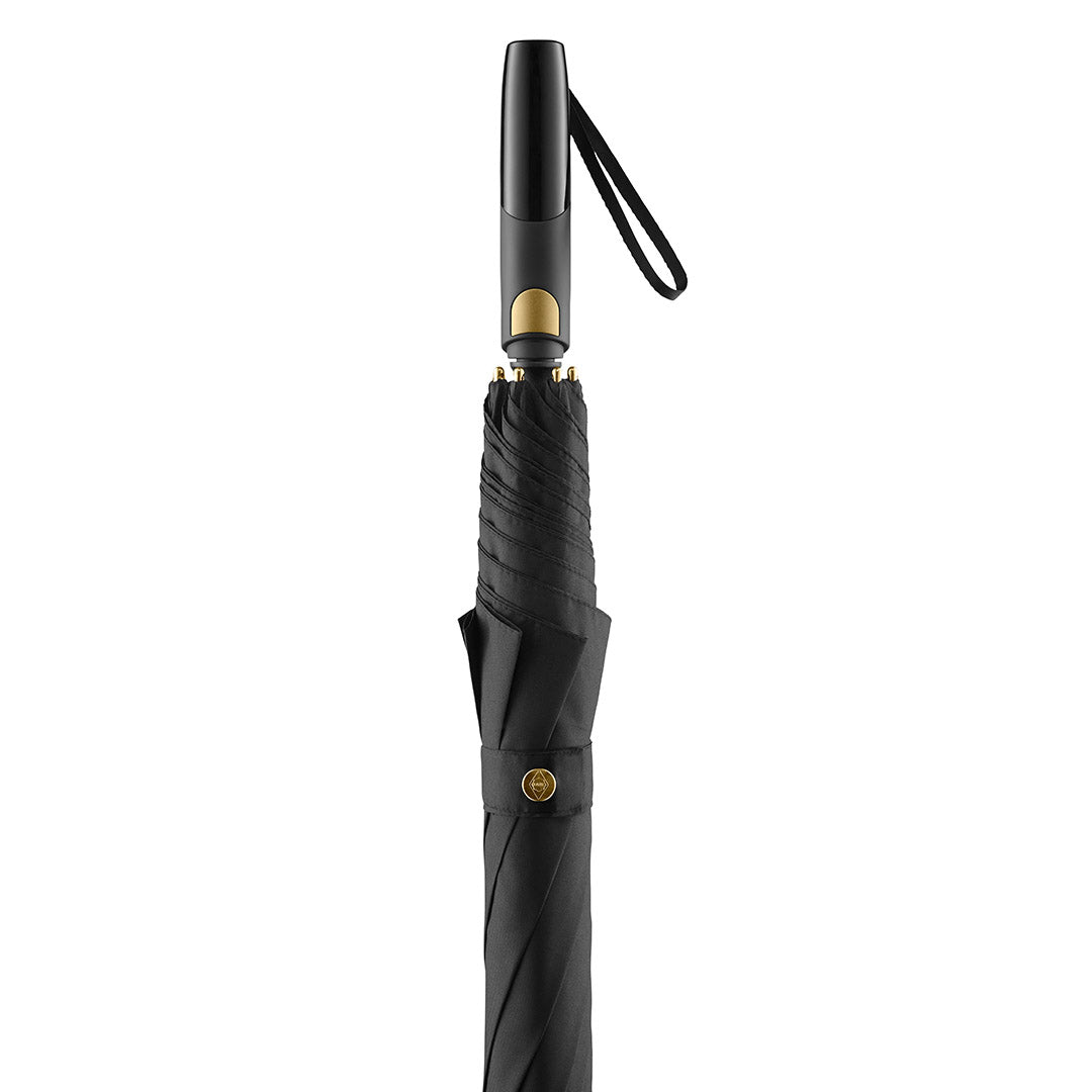 FARE Gästeschirm Precious mit Alu Stock – Schwarz/gold