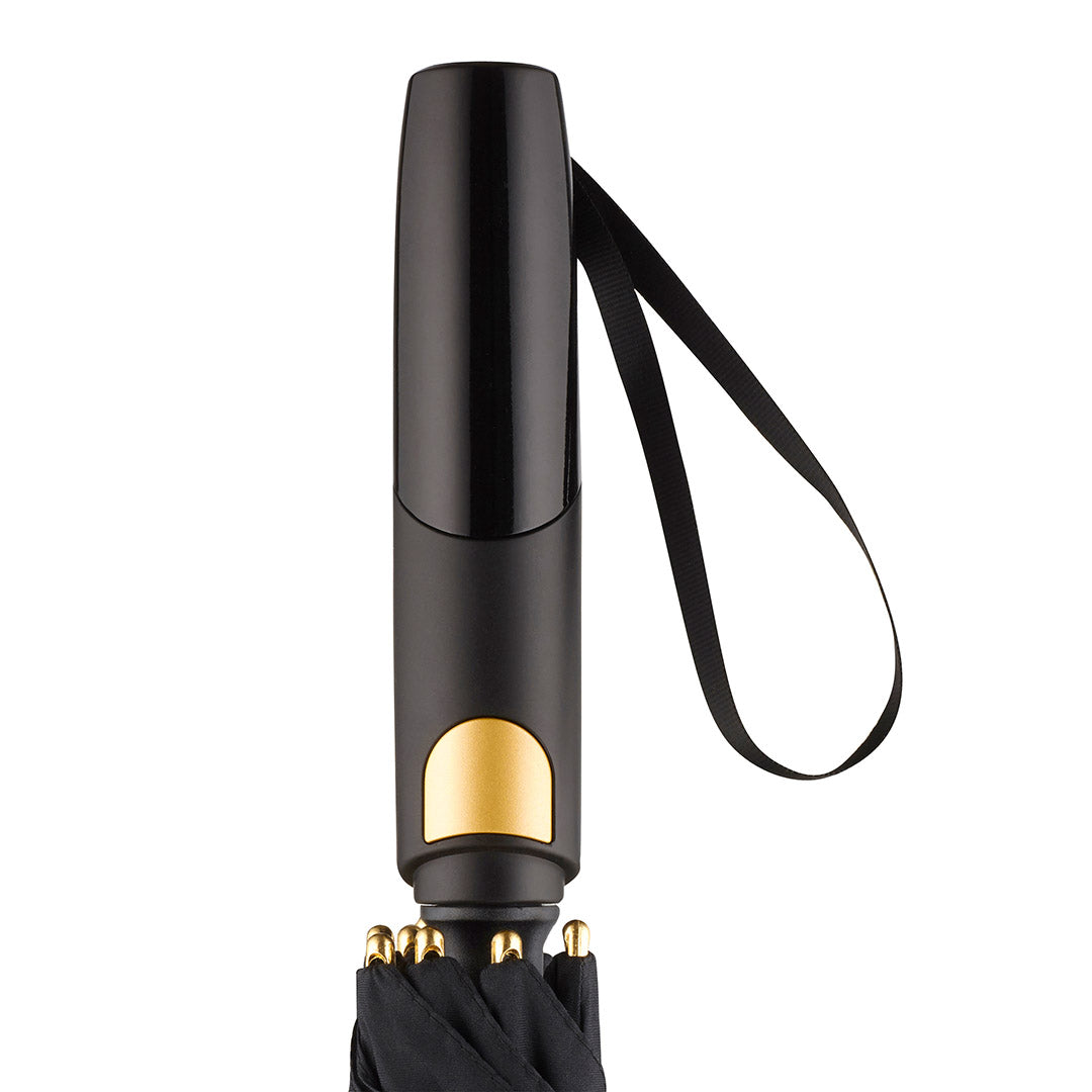 FARE Gästeschirm Precious mit Alu Stock – Schwarz/gold